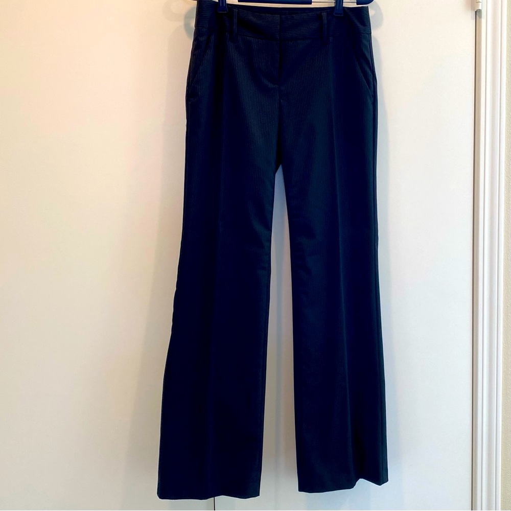 Sisley Women’s Wide Leg Black Trousers with subtle pinstripes. Size: EU 40/US 4